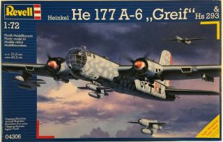 Revell 1/72 Model Of The Wwii German Bomber Heinkel He 177 A - 6 " Greif " & Hs 293