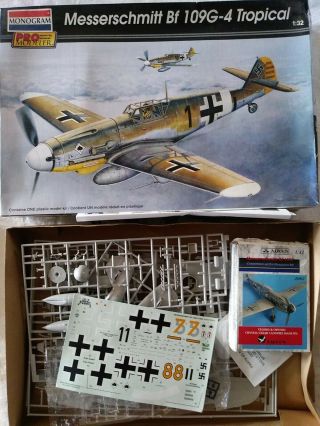 2002 Pro Modeler 85 - 5981 Bf 109g - 4 Tropical - 1/32 Scale Kit W/aires Conver.  Kit