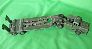Old Vintage Dinky Military Tank Transporter With Thornycroft Mighty Antar Truck