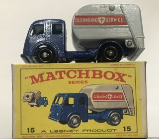 Vintage Matchbox No.  15 Refuse Truck With Box