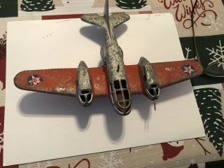 Vintage Hubley Cast Iron Us Army Airacuda Bell Fighter Bomber