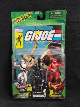 Gi Joe Issue 21 With 3 Figures: Storm Shadow,  Snake Eyes,  Red Ninja Viper