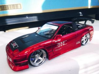 Jada Toys Nissan 240sx 1:24 Diecast Metal Candy Apple Red Import Racer
