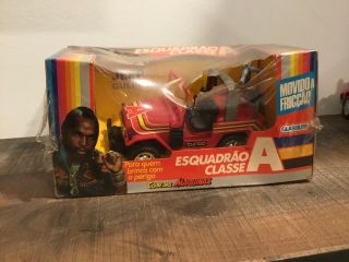 1980’s Rare Vintage The A - Team Red Jeep Glasslite - Brazil.  Action Figures.