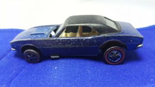 Hot Wheels Redline Custom Camaro Spectraflame Blue Us Base 1967 Vintage
