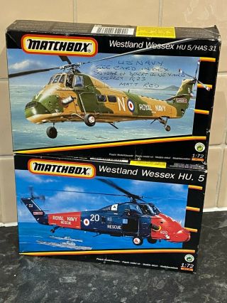 Matchbox 1/72 Westland Wessex Helicopter Kits X 2.