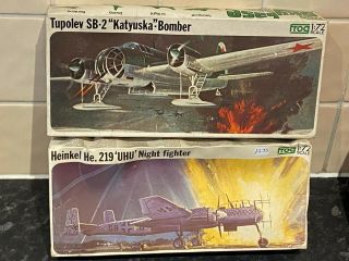 Frog 1/72 Tupolev Sb - 2 " Katyuska " & Heinkel He.  219 " Uhu "