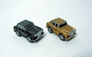 Micro Machines 1987 Rolls Royce Silver Shadow Cars X2,  Black And Gold