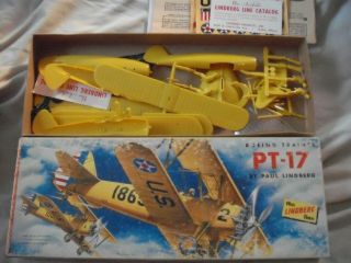 Vintage Lindberg Model Kit Boeing Trainer Pt - 17 2 Kits In One