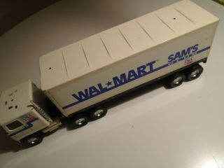 Vintage Nylint Wal - Mart Sams Club 35th Pressed Steel Semi Truck Trailer Gmc