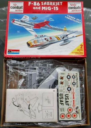 Monogram F - 86 Sabrejet & Mig - 15 Air Combat Series Model Kit 1:48 Scale 1987