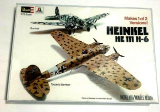 Revell Heinkel He 111 H - 6 German Airplane Torpedo Bomber Wwii Model Kit,  Extra