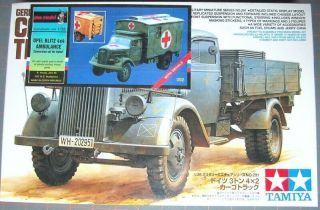 Tamiya 1/35 German 3ton Cargo Truck (opel Blitz),  Plus Model Ambulance Conv.