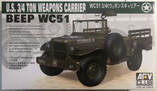 Afv Us 3/4 Ton Weapons Carrier Beep Wc51 1/35 Nib Model Kit ‘sullys Hobbies’