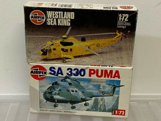 Airfix 1/72 Westland Seaking & Sa.  330 Puma Helicopter Kits