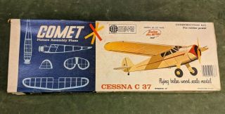 Vintage Comet Cessna C - 37 Flying Scale Model Airplane Kit 3302 20 " Wingspan