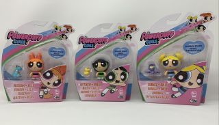 Powerpuff Girls Figure Set Of 3 - Bubbles Blossom Buttercup - - Spinmaster
