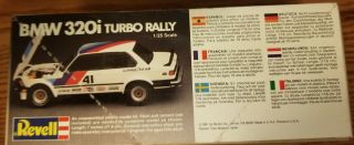 Revell BMW 321iTurbo Rally 1:25 scale Vintage (1981) model kit 3