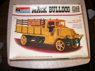 Vintage Monogram 1926 Mack Bulldog Stake Truck 1/24 Scale Kit 7537 Complete