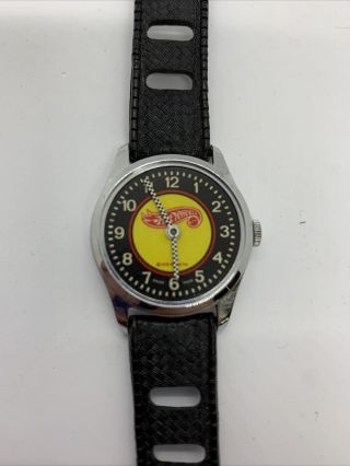 Vintage 1970 Hot Wheels Mattel Inc Spinning Redline Swiss Wrist Watch