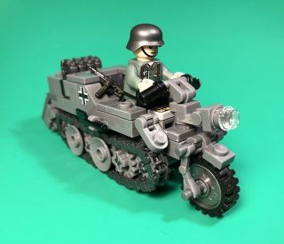 1 X Kettenkrad Sdkfz 2,  1 Soldat Wh Compatible Lego©