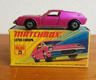Matchbox Superfast No 5 Lotus Europa Issue 1970