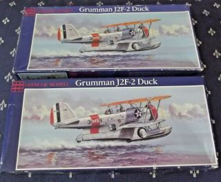 (2) Glencoe Models 1/48 Grumman J2f - 2 Duck Plastic Model Kits 04101