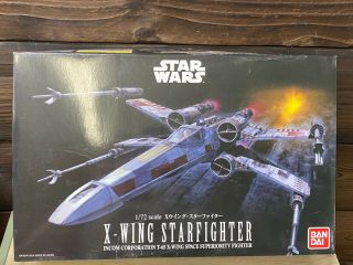 Bandai Star Wars X - Wing Starfighter 1/72 Scale Model Kit Open Box Usa Seller
