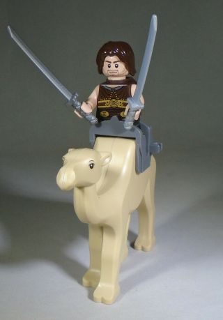 Lego Prince Of Persia Minifig: Dastan With Swords,  Scabbard,  Camel