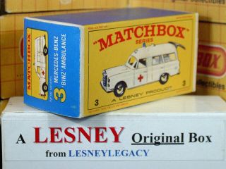 Matchbox Lesney 3c Mercedes Ambulance Model Type E4 Empty Box Only