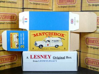 Matchbox Lesney 3c Mercedes Ambulance model Type E4 EMPTY BOX ONLY 3