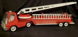 Vintage Nylint Fire Department No.  6 Fire Truck Hook & Ladder Pressed Steel 3 Lad