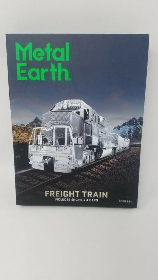 Fascinations Metal Earth Freight Train Diesel Engine 4 Cars & P - 51 Mustang Metal 2