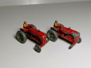 Vintage Matchbox Lesney Moko No.  4a Massey Harris Tractor X 2 (with Mudguards)