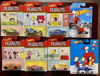 Hot Wheels - Peanuts Set Of 6 - Kroger Exclusive W/snoopy & Peanuts ‘56 Ford Panel