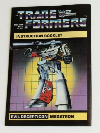 Transformers G1 Megatron Instruction Booklet
