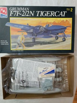 1996 Amt 8844 Grumman F7f - 2/2n Tigercat 1/48 Scale Kit W/aeromaster Detail Set