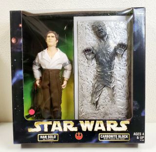 1998 Kenner Star Wars Collector Series Han Solo As Prisoner And Carbonite Block