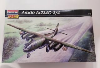Vintage Monogram Pro Modeler 1/48 German Arado Ar234c - 3/4 Airplane Kit 5979