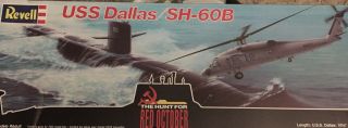 Vintage Revell The Hunt For Red October Uss Dallas Sh - 60b Seahawk Model Kit 4007