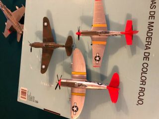 3 1/72 Scale Wwii Fighters: P - 51 Red Tail; P47 Red Tail; P40 Flying Tiger.  Built