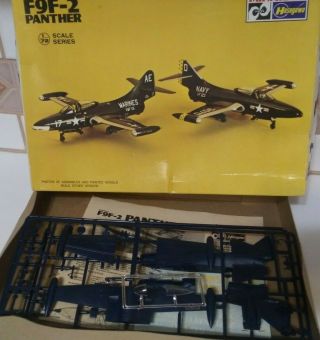 Panther F9f - 2 Minicraft Model Airplane 1/72 Scale Unassembled Navy Fighter Jet