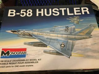 Vintage Monogram B - 58 Hustler Bomber 1:48 Model Kit Open Box