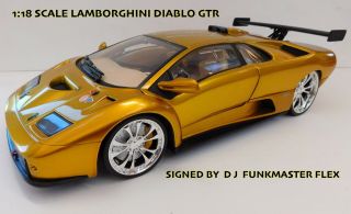 1:18 Scale Lamborghini Diablo Gtr By Hot Wheels Signed By Dj Funkmaster Flex