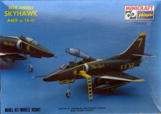 Minicraft Hasegawa Blue Angels Skyhawk A4e/f Or Ta - 4j - 1/72 Scale Model Kit