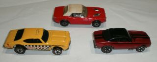 2 Hot Wheels Red Lines; 69 Maxi Taxi & 67 Camaro - 1985 & Matchbox No.  1 Challenger