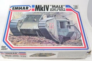 Emhar Mk Iv Male World War Wwi Heavy Battle Tank 1:35 Model Kit British Open Box