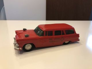 Vintage 1956 Ford Station Wagon Red Cross Ambulance Promo Model AMT Hubley 2