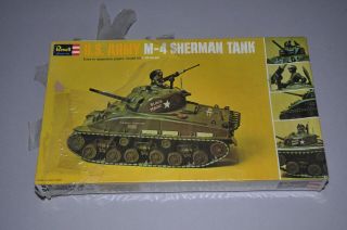 Revell H - 554 Us Army M - 4 Sherman Tank Model Kit 1971 Partially