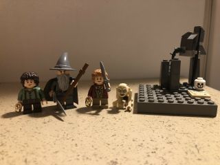 4 Lego® Lord Of The Rings Minifigures Lotr Gandalf Frodo Bilbo Gollum W/ Base